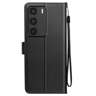 Ohišje za Realme C75 in 14x Dragonne Clapet Portfelj Support, Črna