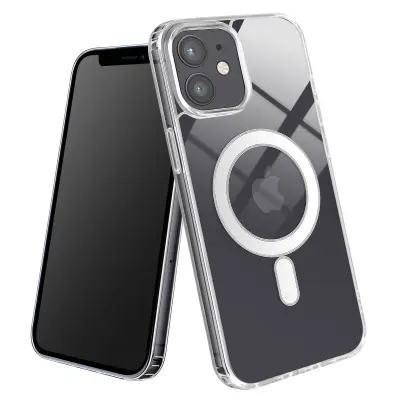 MagSafe ohišje za iPhone 12 Mini Odporno na udarce z ojačenimi vogali, Prozorno