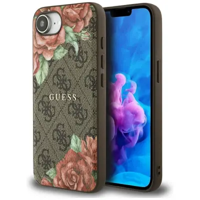 GUESS CASE 4G FLOWERS PRINT ZA MAGSAFE ZA IPHONE 16E ZDRUŽLJIV Z IPHONE