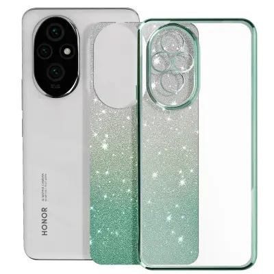 Ovitek za Honor 200 Glitter Pattern Silikonska zaščita kamere, Zelena