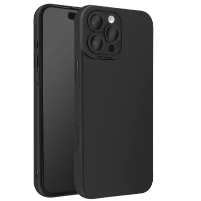 Ohišje za iPhone 16 Pro Silikonsko mehko tanko in lahkotno oblikovanje, Črna