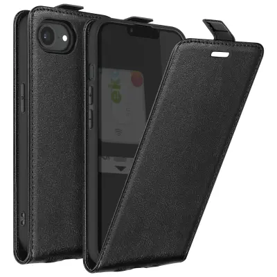 Ovitek Clapet Vertical za iPhone 16e z držalom za kartice, Črna