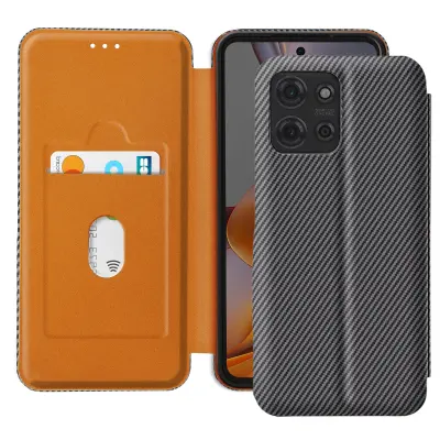 Ohišje za Motorolo Moto G75 Carbon Fibre Video in podpora proti RFID, Siva