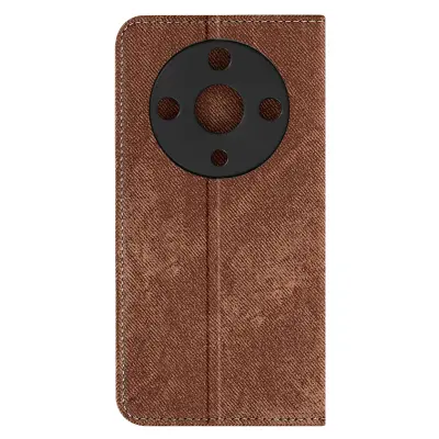 Torbica za Honor Magic 6 Lite 5G Denim Denlet Case Video podpora, Rjava