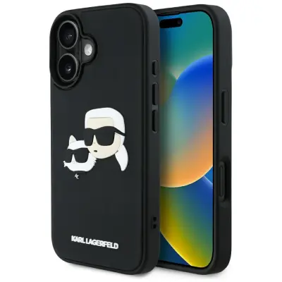 KARL LAGERFELD OVITEK HC 3D GUMI DVOJNE GLAVE ZA IPHONE 16 ZAŠČITNA