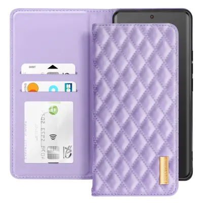 Ohišje za Redmi Note 14 Pro in 14 Pro Plus Denarnica Losange vzorec, Lavanda