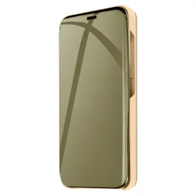 Torbica s preklopom za Samsung Galaxy S24 Zaščita Clear View Funkcija podpore, Zlata
