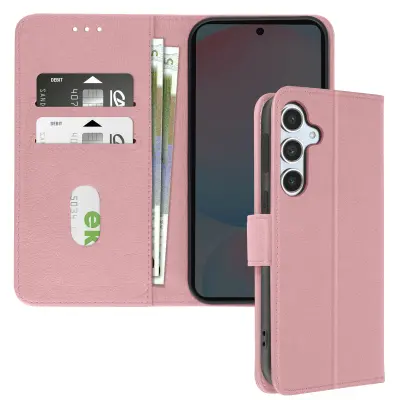 Ohišje za Samsung Galaxy S24 FE Clamshell Wallet in držalo za videoposnetke, Šampanjec roza