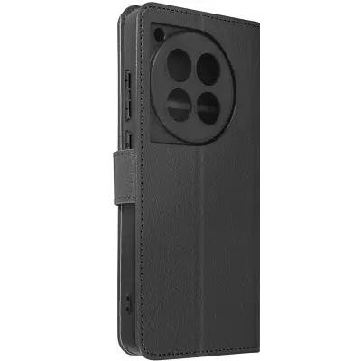 Torbica za OnePlus 12 / OnePlus 12R Stojalo za funkcijo denarnice, Črna