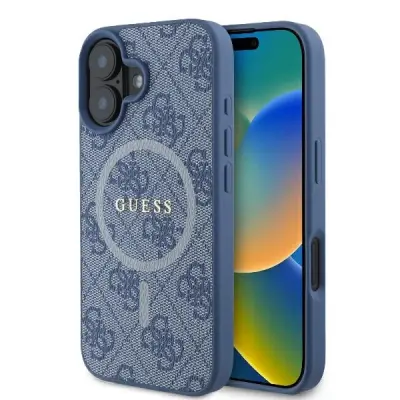 GUESS ETUI HARDCASE 4G RING CLASSIC LOGO ZA MAGSAFE ZA IPHONE 16 PLUS 6.1
