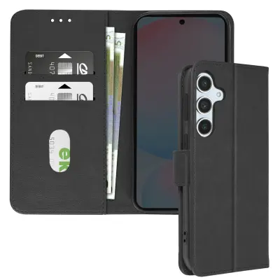 Ohišje za Samsung Galaxy S24 FE Clamshell Wallet in držalo za videoposnetke, Črna