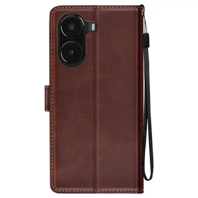 Ohišje za Xiaomi Poco X7 Pro z ročajem za zavihke Podpora za denarnico, Temno rjava
