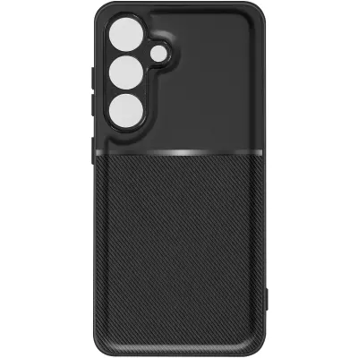 Ovitek za Galaxy S24 Plus Hard Soft Contour, odporen proti udarcem, Črna