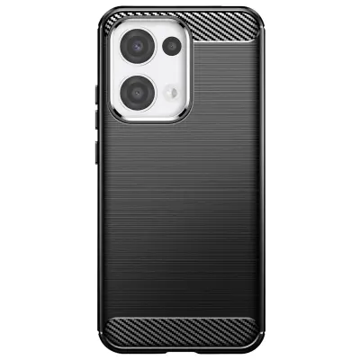 Ohišje za Oppo Reno 13 Silikonski dizajn Brushed Carbon, Črna