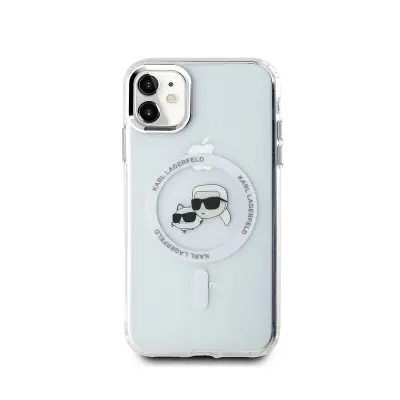 Karl Lagerfeld, Ohišje za iPhone 11 Natisnjeno IML K in CH MagSafe združljivo, Prozorno