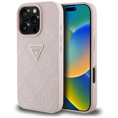 GUESS HOT STAMP 4G OVITEK TPU OVITEK ZA IPHONE 16 PRO S KOVINSKIM LOGOTIPOM