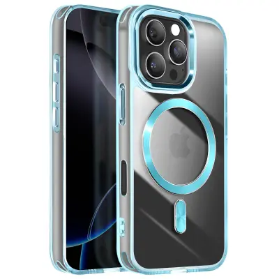 Ohišje MagSafe za iPhone 16 Pro Crystal Color Back, Modra