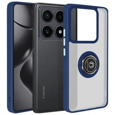 Ohišje za Xiaomi 14T Pro Kovinsko obročno video držalo, Modra noč