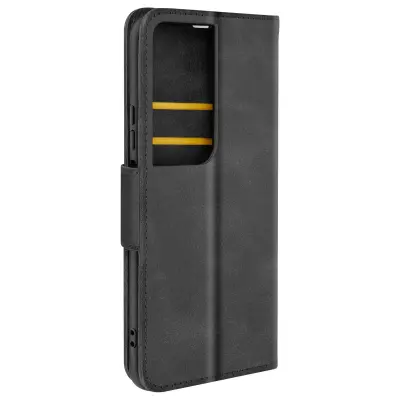 Torbica s preklopom za Honor 90 Smart Gladka teksturirana denarnica Flap, Črna