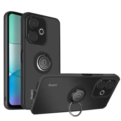 Ohišje s prstanom za Xiaomi Redmi 13 4G Integrirana podpora, Črna