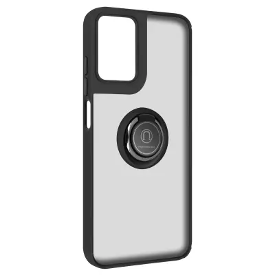 Ohišje s prstanom za Motorola Moto G24 Podporna funkcija Zaščita pred udarci, Črna