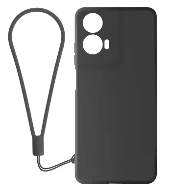 Ohišje za Motorola Moto G24 / G04 Mehka obdelava na dotik s trakom, Črna