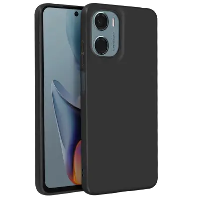 Ohišje za Motorolo Moto G05 in Moto E15 Mehki silikonski mat, Črna