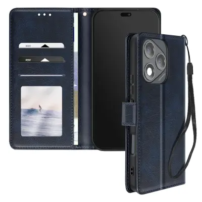 Ohišje za Honor 400 Lite Wristlet Clap Support Portfelj, Modra noč