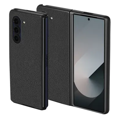 Ohišje za Samsung Galaxy Z Fold 6 Zaščita teksture zrnja, Črna