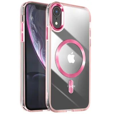 MagSafe ohišje za iPhone XR Crystal Color Back, Šampanjec roza