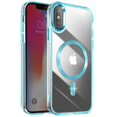 Ohišje MagSafe za iPhone XS in X Nazaj kristalna barva, Modra