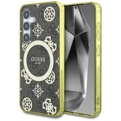 OVITEK GUESS ZA SAMSUNG GALAXY S25 Z VZORECEM POTONIKE ZLATA Z MAGNETNIM OVITKOM