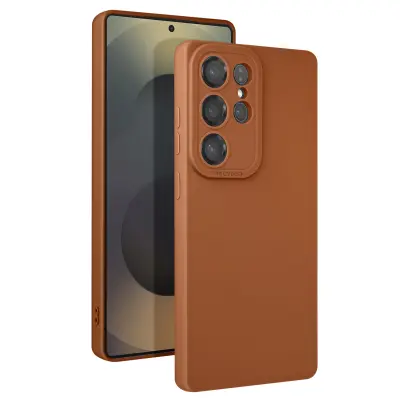 Ohišje za Samsung Galaxy S25 Ultra Silikon Matte, Rjava
