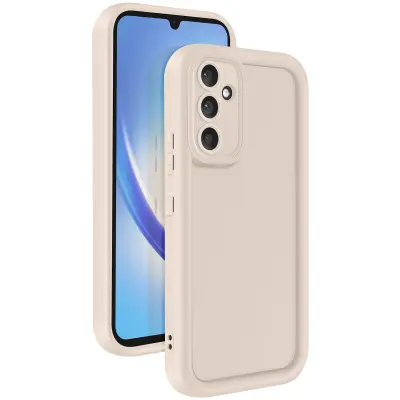 Ohišje za Samsung Galaxy A34 5G Mehak dotik z dvignjenimi robovi, Bež