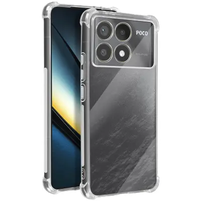 Ohišje za Xiaomi Poco F6 Pro Protiudarnostni prožni ojačani vogali, Prozorno