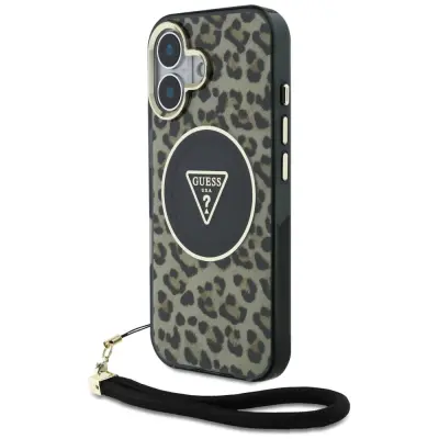 GUESS CASE LEOPARD TRIKOTNI PAŠEK ZA IPHONE 16