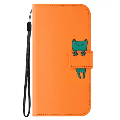 Torbica za Samsung S24 z imetnikom kartice Flap denarnica, Oranžna