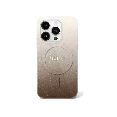 GUESS HARDCASE OVITEK ZA IPHONE 16 PRO 6.3 ZA MAGSAFE GLITTER GRADIENT BROWN