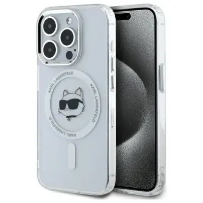 OVITEK KARL LAGERFELD ZA IPHONE 15 PRO 6.1 ZA MAGSAFE S KOVINSKIM CHOUPETTE