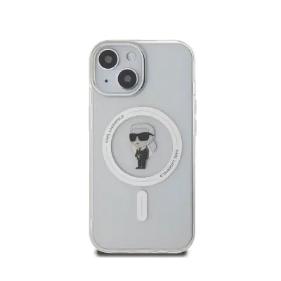 Karl Lagerfeld, Ohišje za iPhone 15 Model IML Ikonik MagSafe Compatible, Prozorno