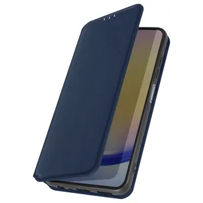 Ovitek za Galaxy A25 Držalo za kartice Video Support Magnetic Flip, Modra noč