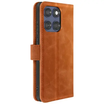 Folio ohišje za Motorolo Edge 60 Fusion in Edge 60 Podpora za videoposnetke, Rjava