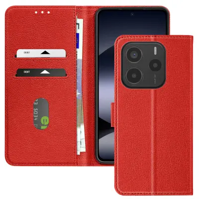 Ohišje za Xiaomi Redmi Note 14 5G Clamshell Wallet and Video Holder, Rdeča
