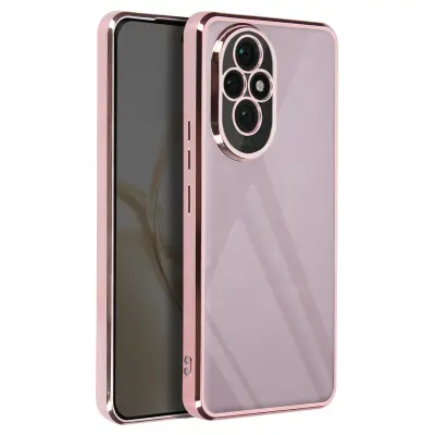 Ohišje za Honor 200 Transparent Back Contour Chrome effect, Šampanjec roza