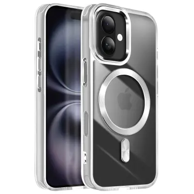 Ohišje MagSafe za iPhone 16 Dos Cristal Color, Srebrna