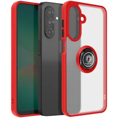 Ohišje za Samsung Galaxy A26 Magnetic Ring Translucent Back, Rdeča