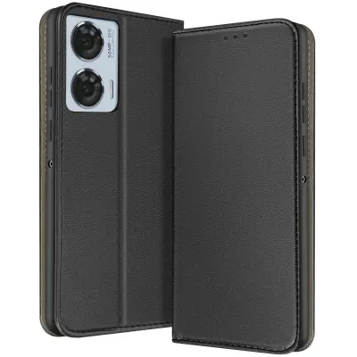 Ohišje za Motorola Edge 50 Fusion z magnetnim zaklopom za kartice, Črna