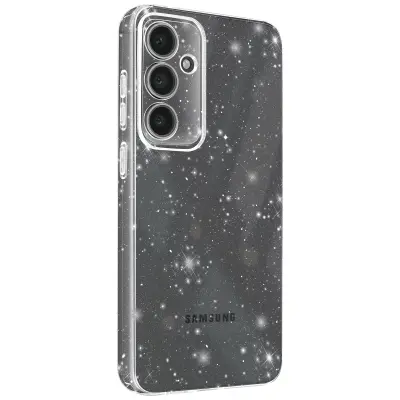 Ovitek za Samsung S24 FE Silikonski bleščice Zaščitena kamera, Prozorno