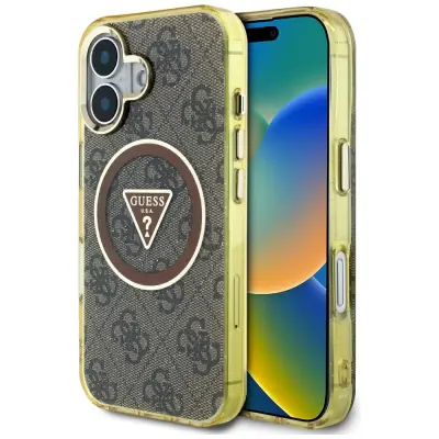 OVITEK GUESS ZA IPHONE 16 PRO 4G KROŽEK Z MAGSAFE IN KOVINSKIMI BLEŠČICAMI