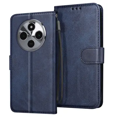 Ohišje za Xiaomi Redmi 14C Clapet Wallet in stabilno video držalo, Modra noč